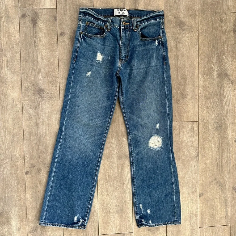 J. Crew Men’s 30x30 distressed blue jeans